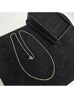 18” 14K Gold Box Chain Necklace 585 2.51g Fine Yellow Gold Beautiful